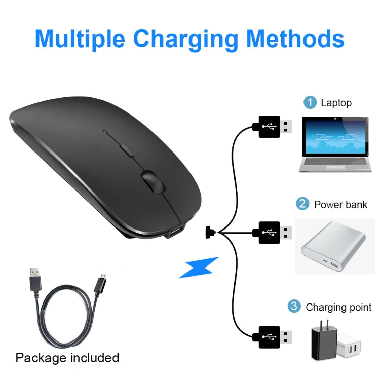 iMICE E-1300 4 Keys 1600DPI Luminous Wireless Silent Desktop Notebook Mini Mouse, Style:Dual-modes Luminous Edition(Silver)