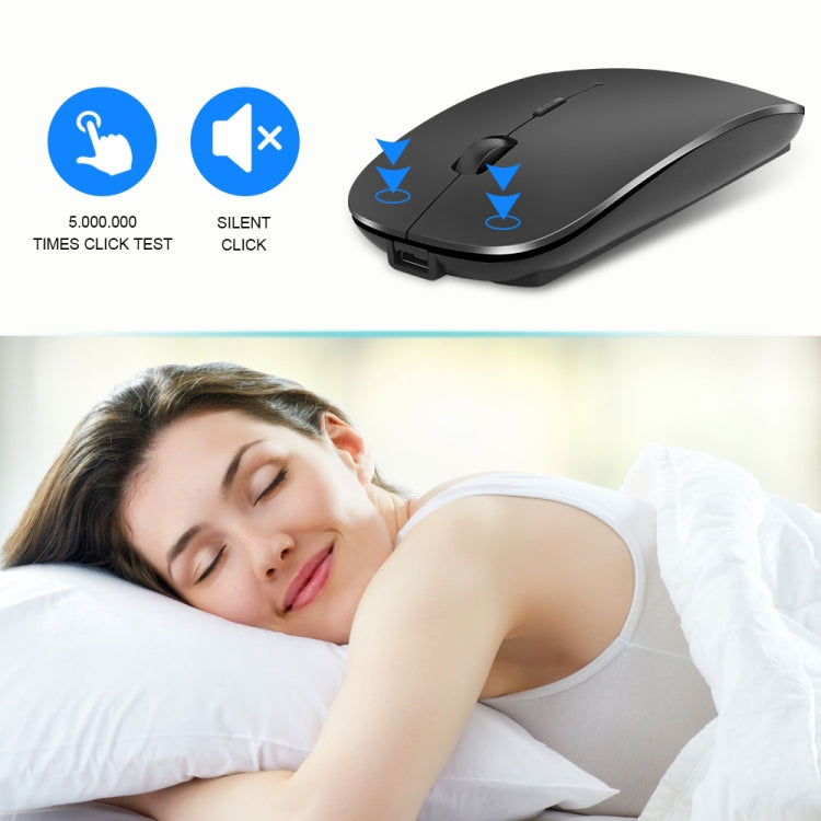 iMICE E-1300 4 Keys 1600DPI Luminous Wireless Silent Desktop Notebook Mini Mouse, Style:Dual-modes Luminous Edition(Silver)