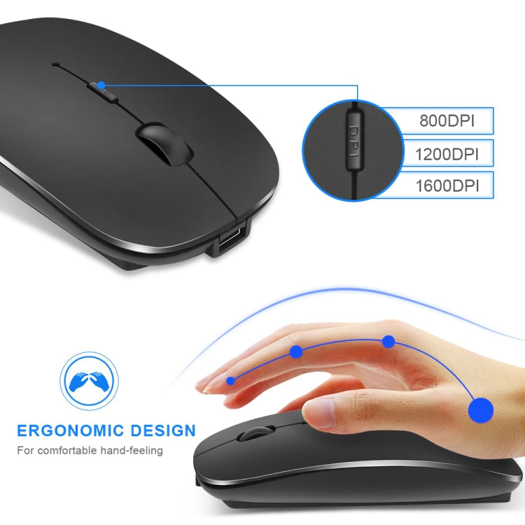iMICE E-1300 4 Keys 1600DPI Luminous Wireless Silent Desktop Notebook Mini Mouse, Style:Dual-modes Luminous Edition(Silver)