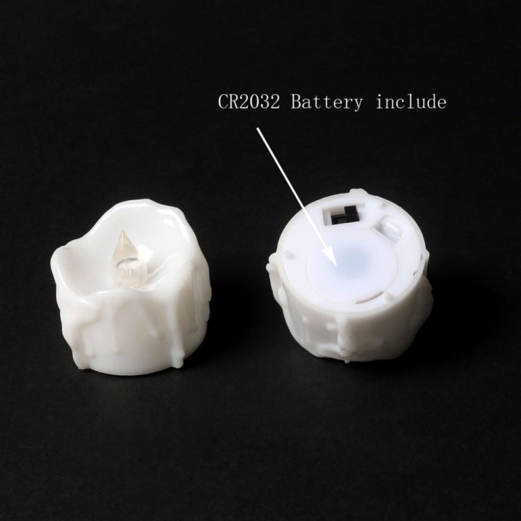12 PCS/Box LED Candle Electronic Tea Wax Simulation Tears Electronic Candle Light Wedding Decoration Candle Light(Warm White)