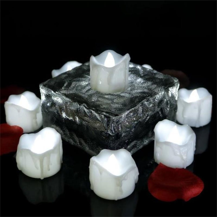 12 PCS/Box LED Candle Electronic Tea Wax Simulation Tears Electronic Candle Light Wedding Decoration Candle Light(Warm White)
