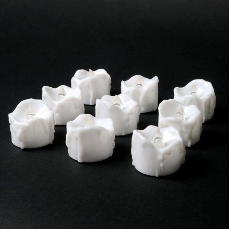 12 PCS/Box LED Candle Electronic Tea Wax Simulation Tears Electronic Candle Light Wedding Decoration Candle Light(Warm White)