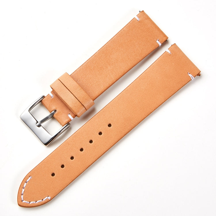 First Layer Retro Cowhide Frosted Leather Quick Release Universal Watch Band, Size: 20mm(Deep Brown)