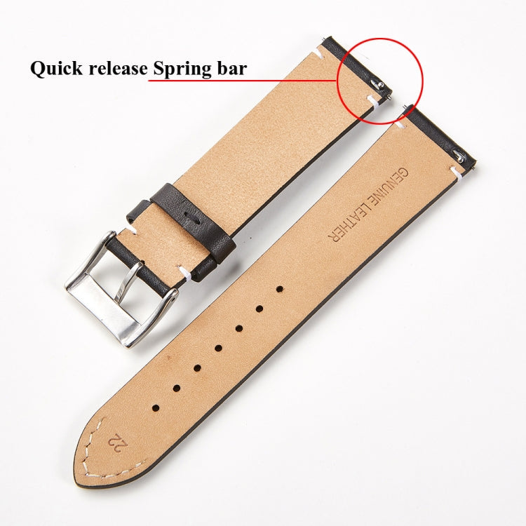 First Layer Retro Cowhide Frosted Leather Quick Release Universal Watch Band, Size: 20mm(Deep Brown)