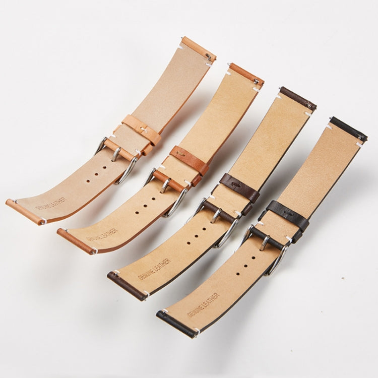 First Layer Retro Cowhide Frosted Leather Quick Release Universal Watch Band, Size: 20mm(Deep Brown)