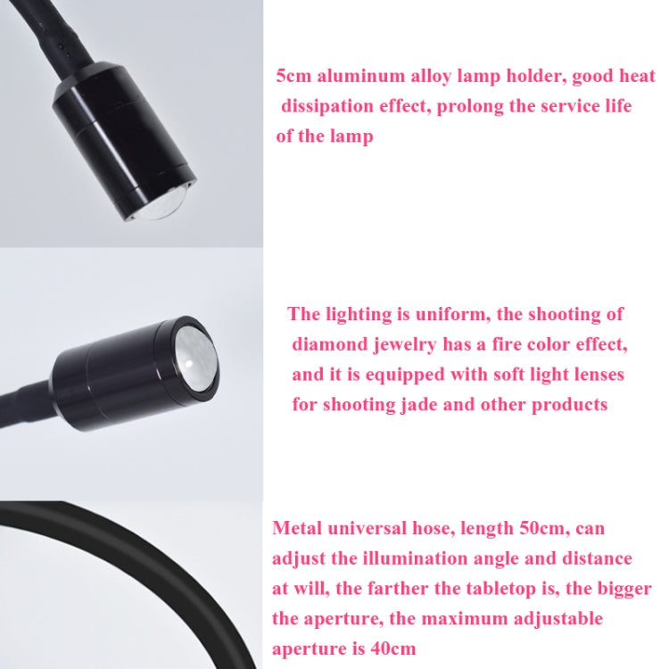 LED Jewelry Photo Spotlights Table Lamps Take Wenwan Diamond Jadeite Jade Live Lights Fill Light Spotlight Can Be Adjusted,Style: Single Head Basic Version