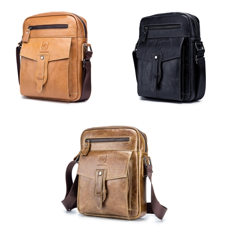 BUFF CAPTAIN 053 Men Leather Shoulder Messenger Bag First-Layer Cowhide Large Capacity Briefcase, Specification:, Large (Yellow Brown), Small (Yellow Brown), Large (Black), Small (Black), Large (Dark Brown), Small (Dark Brown)