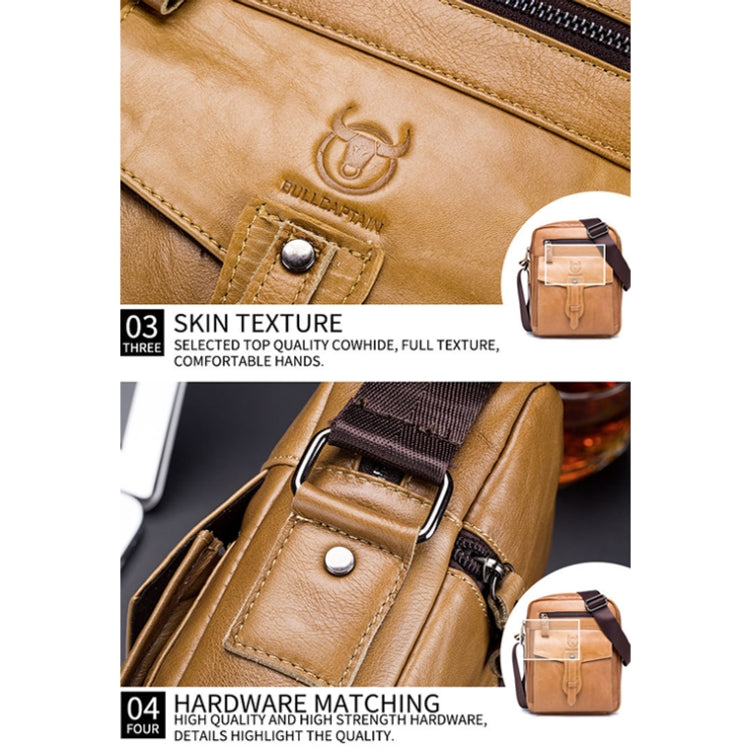 BUFF CAPTAIN 053 Men Leather Shoulder Messenger Bag First-Layer Cowhide Large Capacity Briefcase, Specification:, Large (Yellow Brown), Small (Yellow Brown), Large (Black), Small (Black), Large (Dark Brown), Small (Dark Brown)
