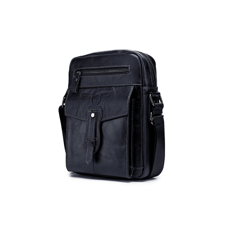 BUFF CAPTAIN 053 Men Leather Shoulder Messenger Bag First-Layer Cowhide Large Capacity Briefcase, Specification:, Large (Yellow Brown), Small (Yellow Brown), Large (Black), Small (Black), Large (Dark Brown), Small (Dark Brown)