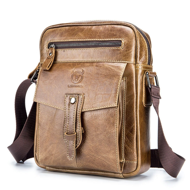 BUFF CAPTAIN 053 Men Leather Shoulder Messenger Bag First-Layer Cowhide Large Capacity Briefcase, Specification:, Large (Yellow Brown), Small (Yellow Brown), Large (Black), Small (Black), Large (Dark Brown), Small (Dark Brown)