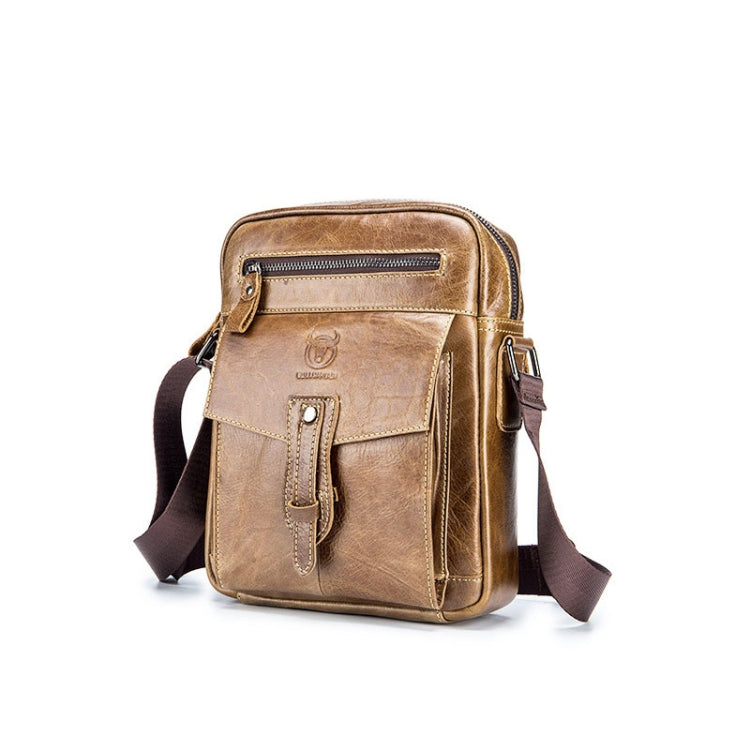 BUFF CAPTAIN 053 Men Leather Shoulder Messenger Bag First-Layer Cowhide Large Capacity Briefcase, Specification:, Large (Yellow Brown), Small (Yellow Brown), Large (Black), Small (Black), Large (Dark Brown), Small (Dark Brown)