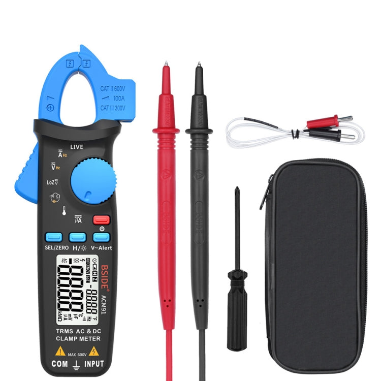 BSIDE ACM91 Digital Clamp Meter AC/DC Current 1mA True RMS Auto Range Capacitor Tester Multimeter, ACM91 Blue, ACM91 Black, ACM91 Grey