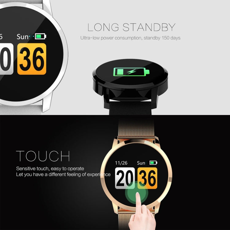 Q8 OLED Color Screen Fashion Smart Watch IP67 Waterproof, Support Heart Rate Monitor / Blood Pressure Oxygen / Fitness Tracker