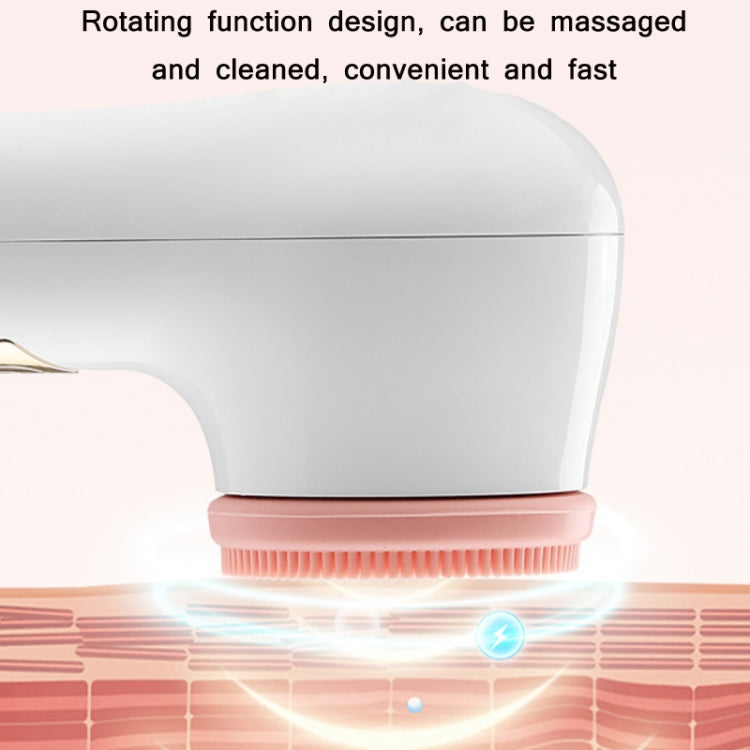 Pore Cleansing Electric Cleansing Instrument Blackhead Silicone Facial Cleansing Brush(Pink White)