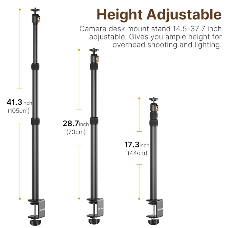 Vijim LS02 Live Desktop Extension Arm Light Stand For Ring Light DSLR Camera, Vijim LS02