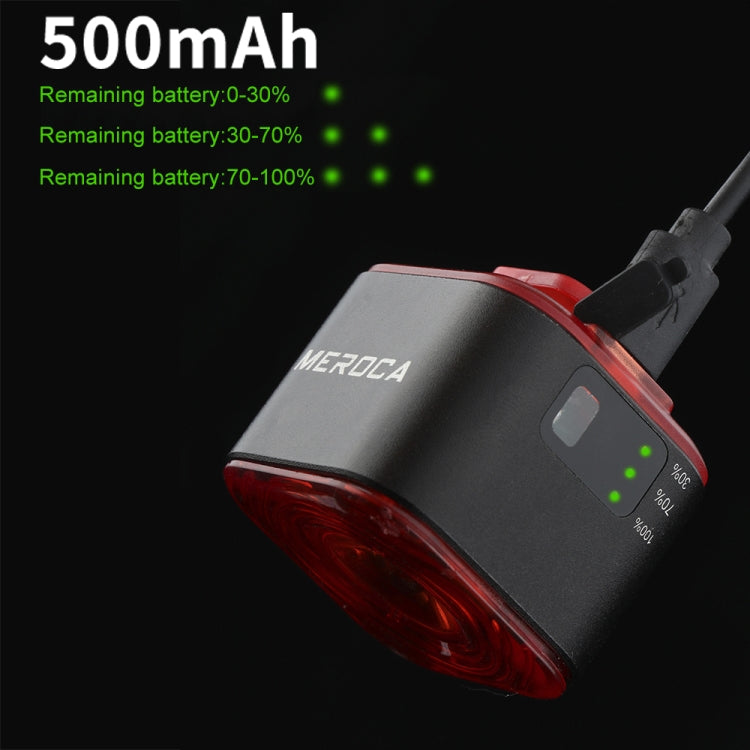 MEROCA XC02 Smart Light-Sensitive Brake Induction Taillight, Cushion Mounting, Pipe Mounting