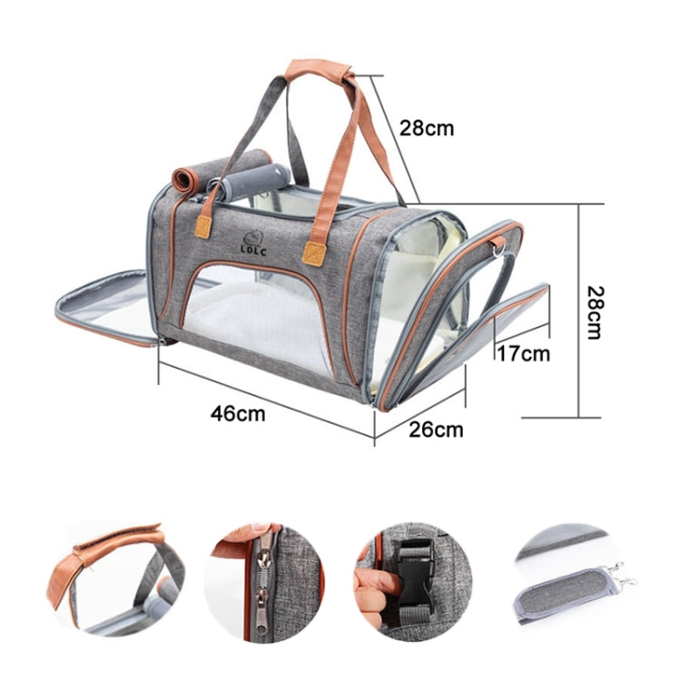 LDLC QS-012 Pet Outing Portable Breathable Foldable Tote Bag, Ginger Yellow, Denim Blue, Light Grey, Dark Gray, Light Pink