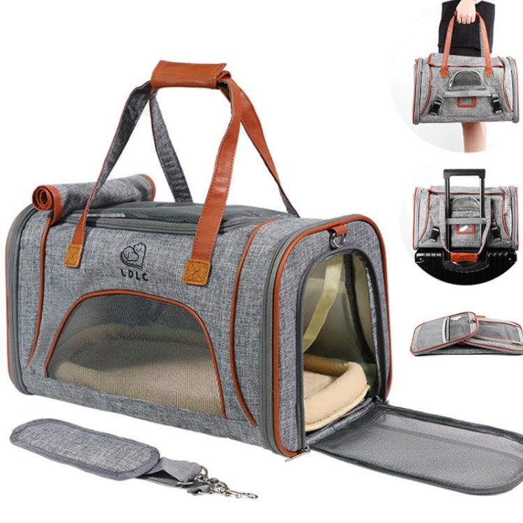 LDLC QS-012 Pet Outing Portable Breathable Foldable Tote Bag, Ginger Yellow, Denim Blue, Light Grey, Dark Gray, Light Pink