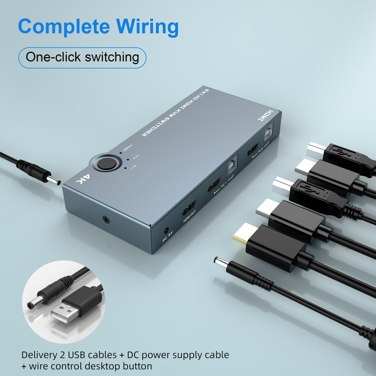 2 In 1 Out 4K 60Hz KVM HDMI Switch USB Swltch Splitter Box HUB