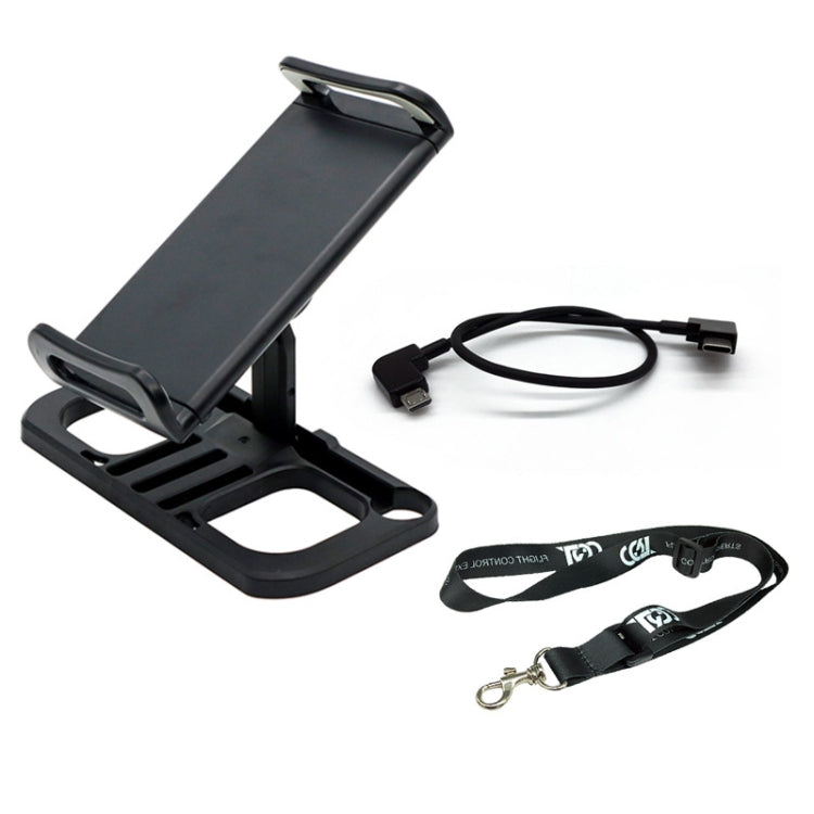 Drone Remote Controller Holder Tablet Extended Bracket Clip, With Lanyard & 8 Pin Line, With Lanyard & Type-C Line, With Lanyard & Micro USB Line, With Lanyard, Only Bracket