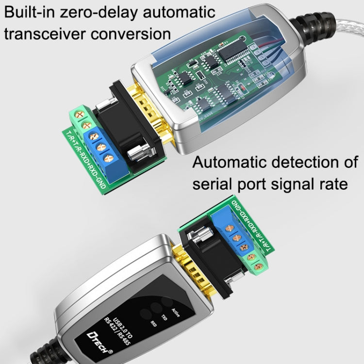 DTECH DT-5019 USB To RS485/422 Industrial Converter Serial Line Communication Adapter, DT-5019 1.2m