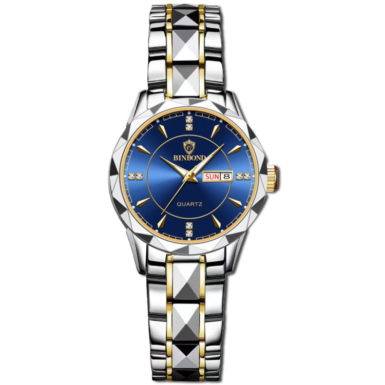 BINBONG B5552 Luminous Multifunctional Business Calendar Quartz Watch