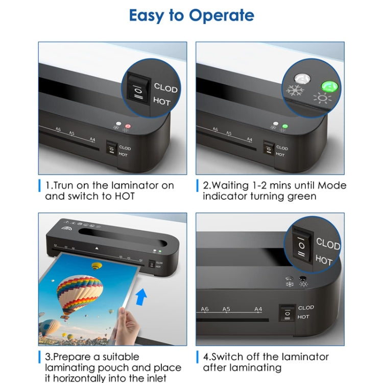 FN333 A4 Photo Laminating Machine With Hot And Cold Mode, 220V EU Plug, 110V US Plug, UK Plug