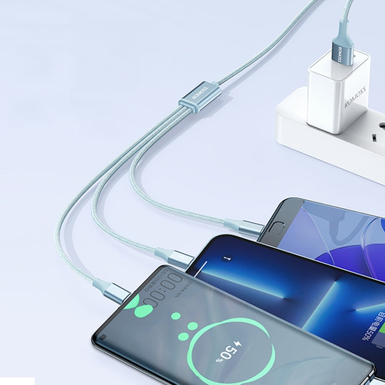 ROMOSS CB25 3 In 1 3.5A 8 Pin + Micro USB + Type C/USB-C Cable 1m(Space Gray)