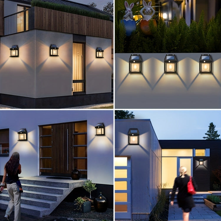 Solar Outdoor Tungsten Wall Light 3 Modes Body Sensing Waterproof Garden Villa Night Light, Spec: Regular White