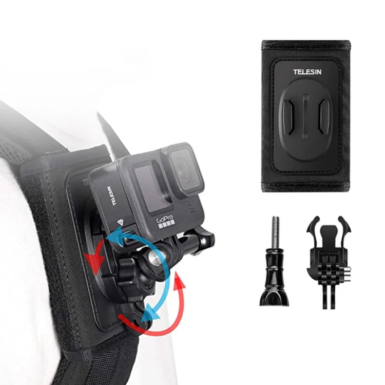 TELESIN Backpack Shoulder Strap Bracket Mount for GoPro Hero / Insta360 / SJCAM / DJI Action Accessories, Spec: Only Strap Mount
