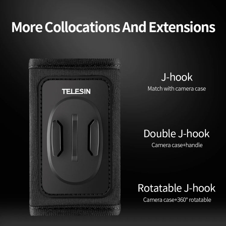 TELESIN Backpack Shoulder Strap Bracket Mount for GoPro Hero / Insta360 / SJCAM / DJI Action Accessories, Spec: Only Strap Mount