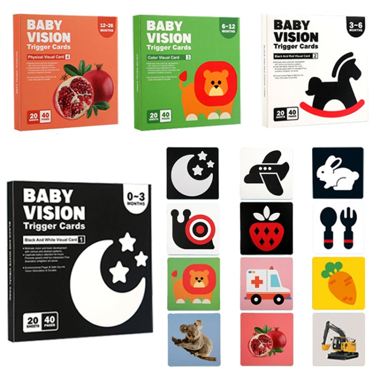20pcs /Book Baby Early Learning Card Children Eye Care Visual Stimulation Card, Style: 4-order Real Object