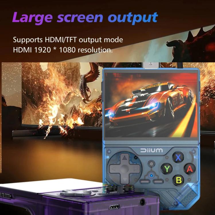 D008 3.5-Inch HD Retro Handheld Game Console With ARM Cortex-A7 800MHz, 1GB RAM & HDMI Output, 64G Whitte, 64G Clear Black, 64G Clear Blue, 128G White, 128G Clear Black, 128G Clear Blue