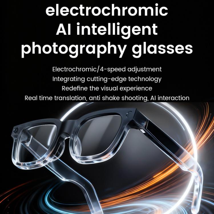 Smart Glasses Support 8MP Video Recording Electrochromic Lenses & AI Translation, E02C