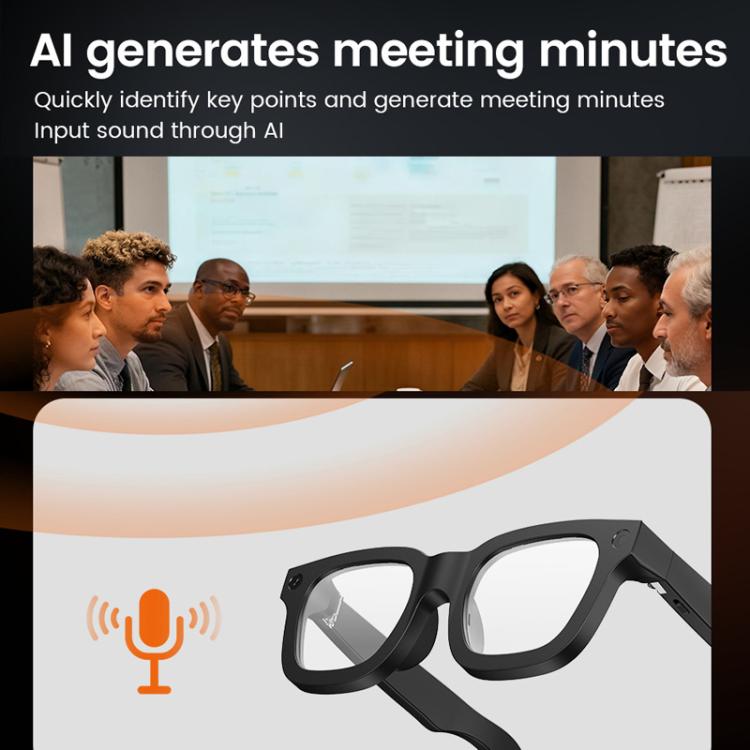 Smart Glasses Support 8MP Video Recording Electrochromic Lenses & AI Translation, E02C
