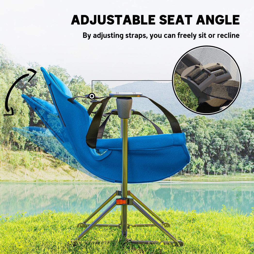 Outsunny Hammock Camping Chair Set of 2, Adjustable Back Camp Chair