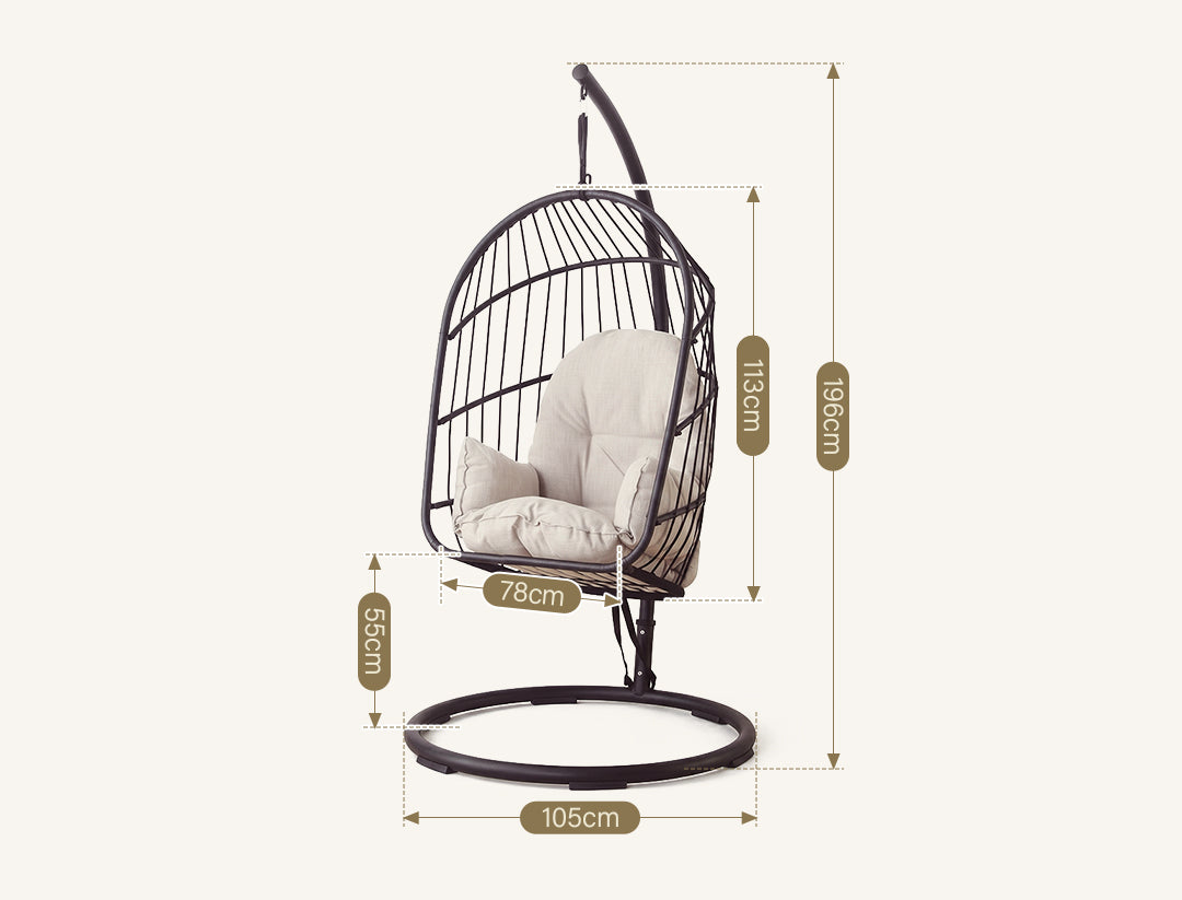 The CAGE Rattan Hanging Chair, Indoor/ Outdoor Furniture