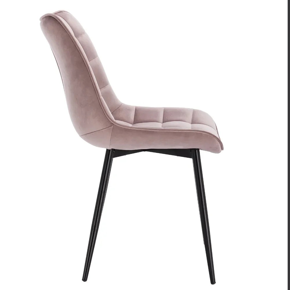 4PCs/Set Faux Leather/Fabric/Velvet/Linen Kitchen Chair Dining Chairs Stable Metal Legs Upholstered Seat Kitchen Furniture