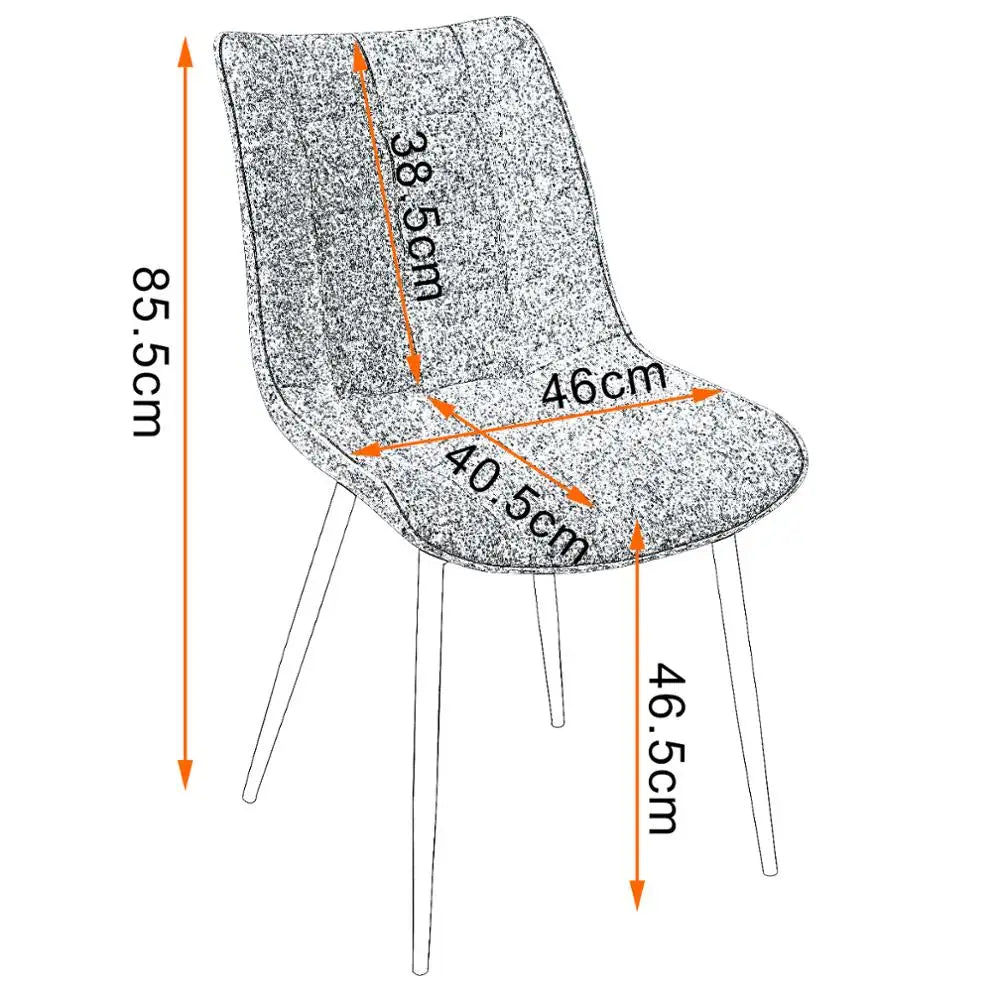 4PCs/Set Faux Leather/Fabric/Velvet/Linen Kitchen Chair Dining Chairs Stable Metal Legs Upholstered Seat Kitchen Furniture