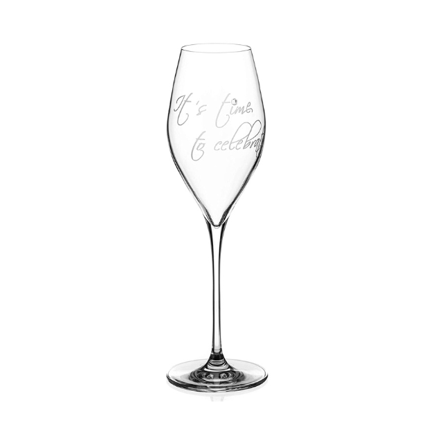 Diamante "It's Time to Celebrate" Prosecco Glass - In Gift Box
