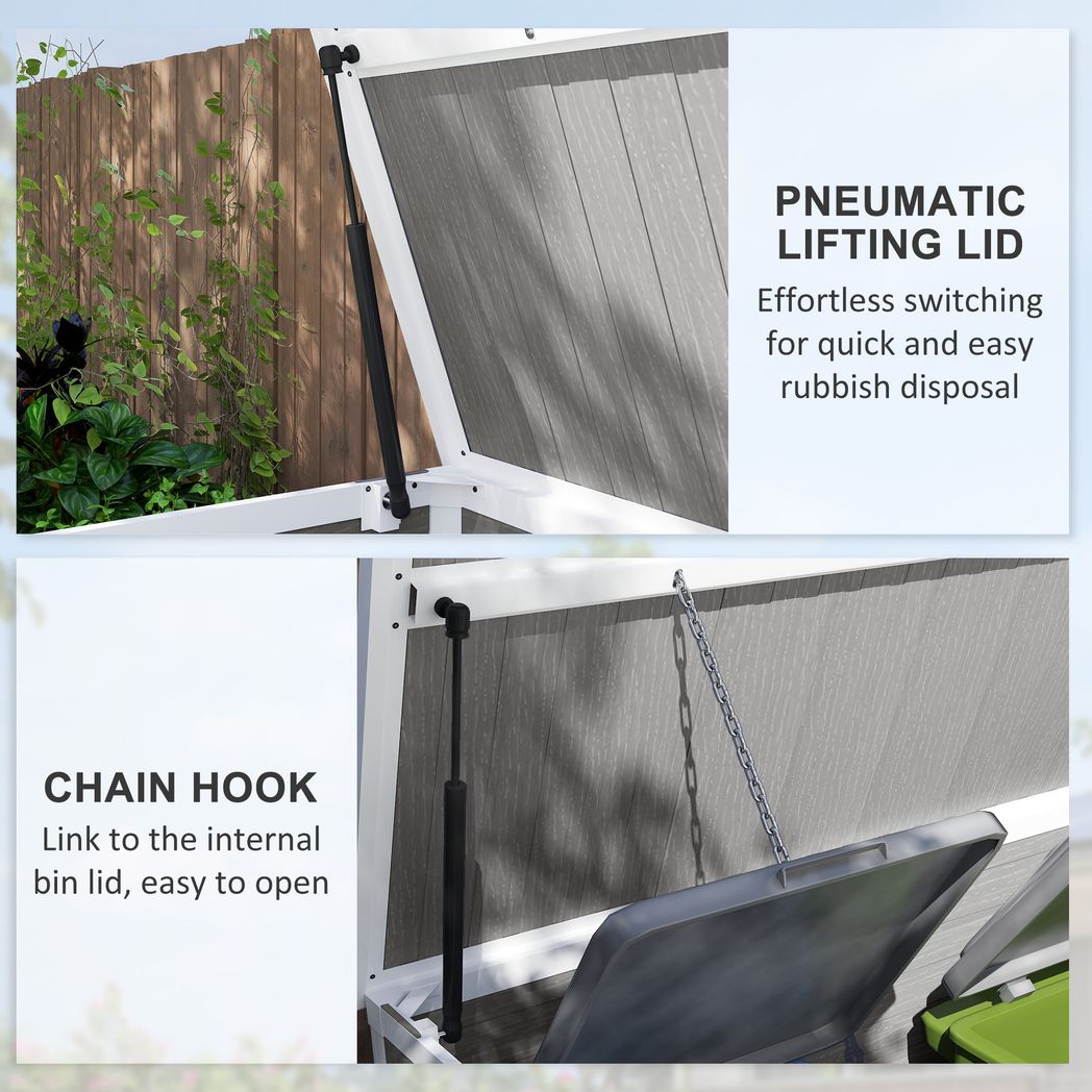 Outsunny 4.7 x 2.5FT Lockable Garden Shed, Double Bin Storage Shed