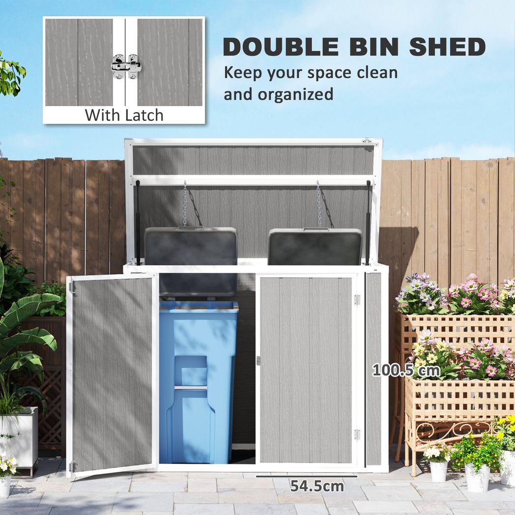 Outsunny 4.7 x 2.5FT Lockable Garden Shed, Double Bin Storage Shed