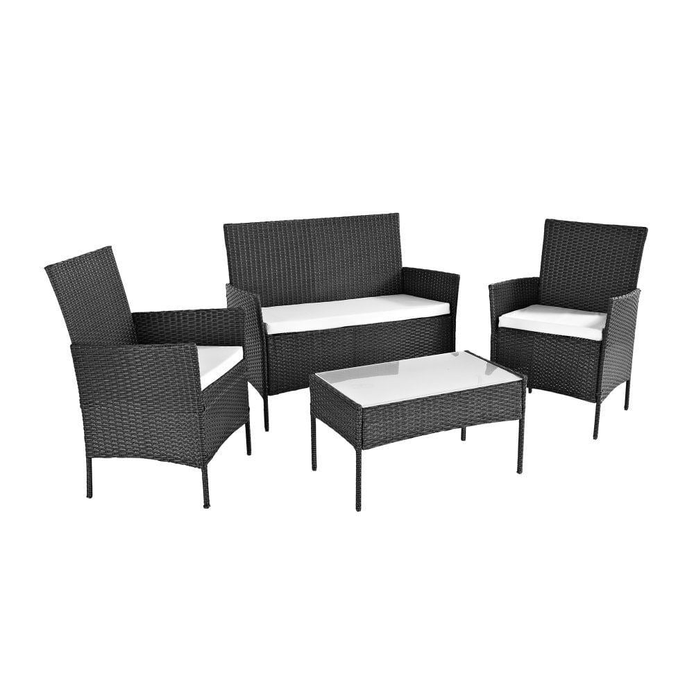 4 Piece Rattan Outdoor Furniture Garden Sofa Set