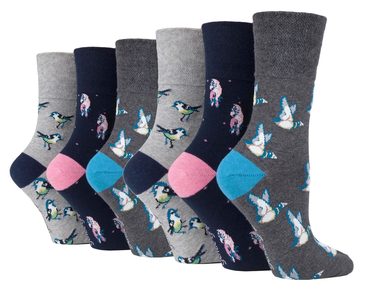 Gentle Grip - Ladies 6 Pack Socks
