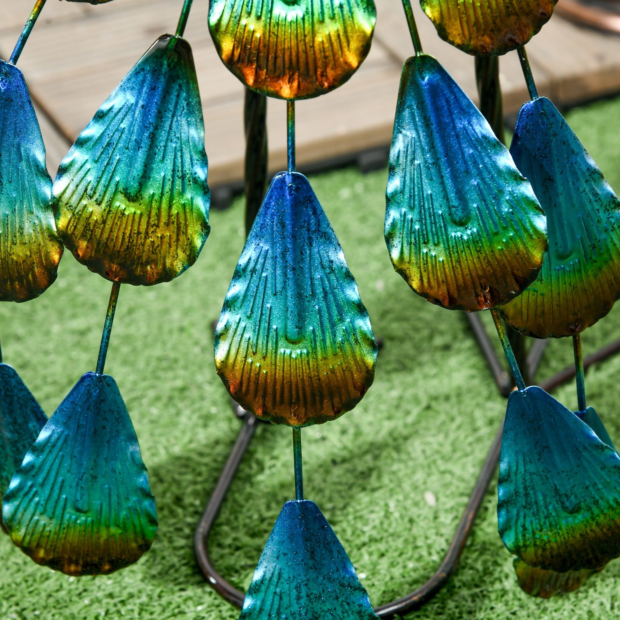 Outsunny Peacock Garden Statues Sculptures for Decorations and Gifts, Steel