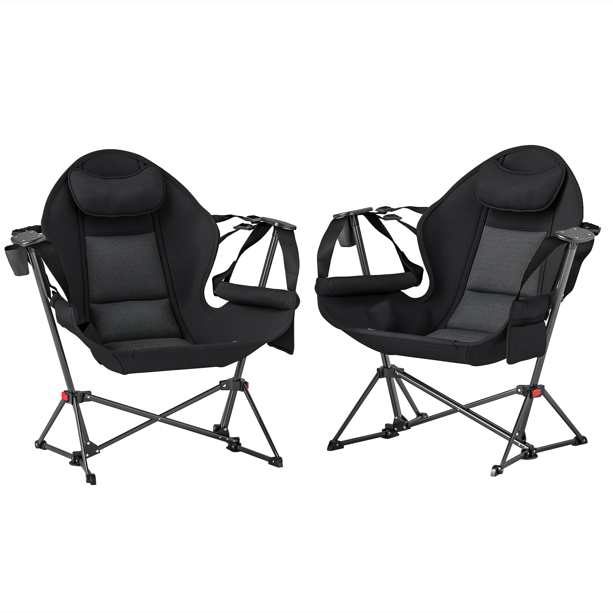 Outsunny Hammock Camping Chair Set of 2, Adjustable Back Camp Chair