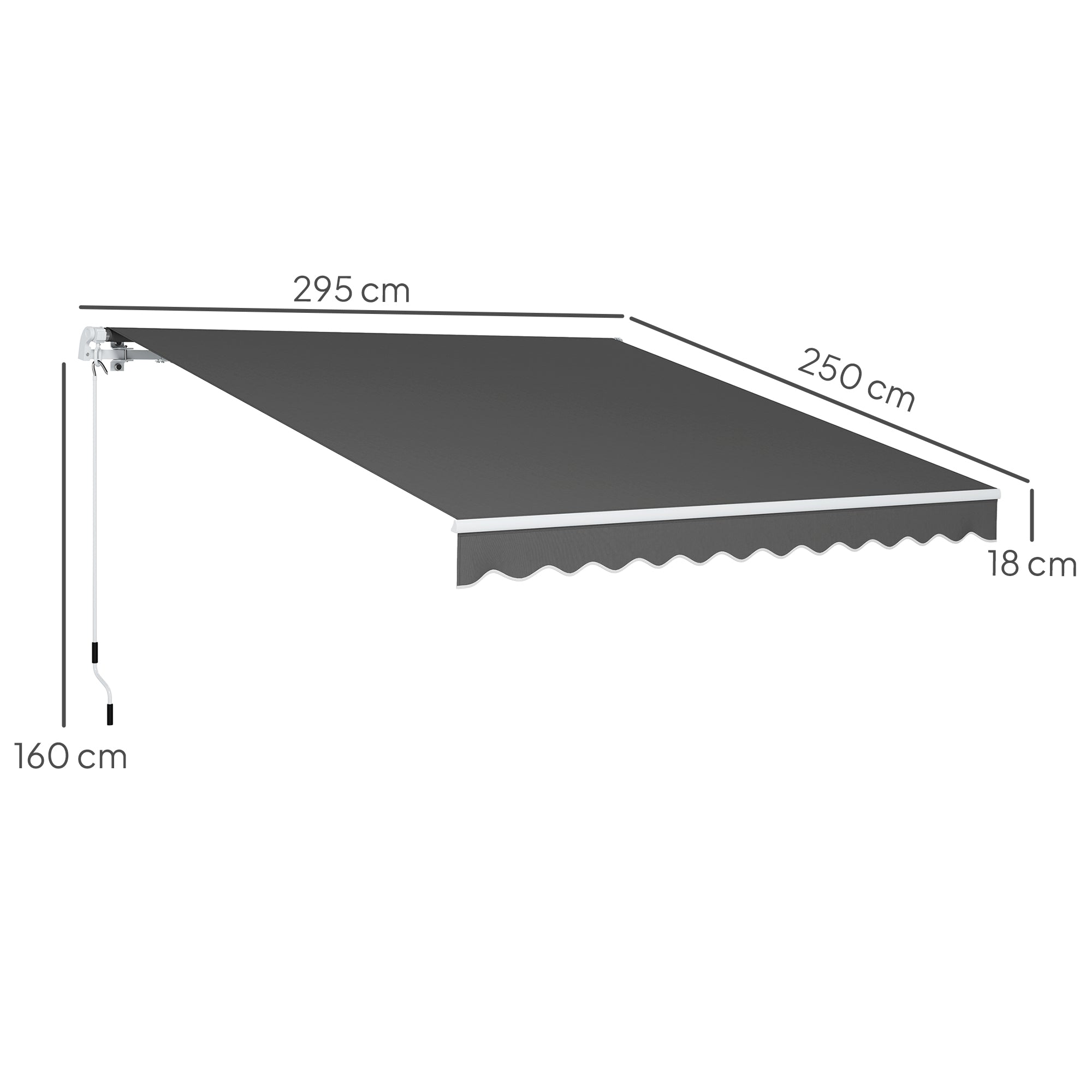 Outsunny 2.95 x 2.5m Canopy Sun Shade Shelter with Crank Handle