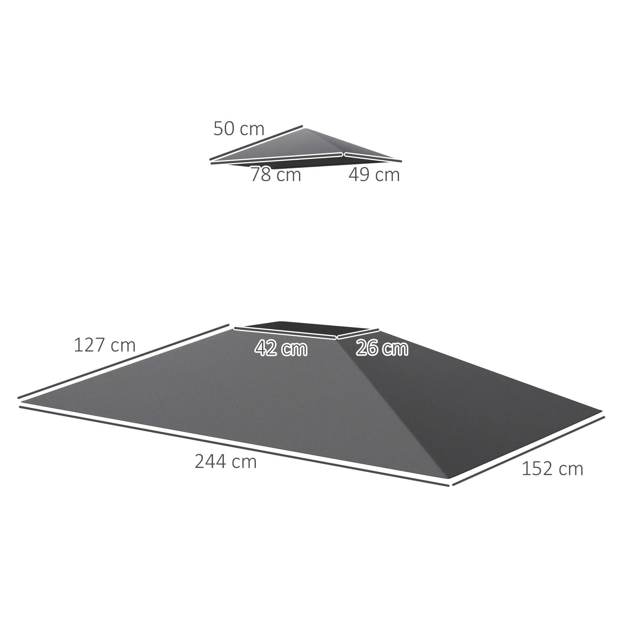 Outsunny Grill Gazebo Cover Roof Replacement for 1.5 x 2.4m Frame
