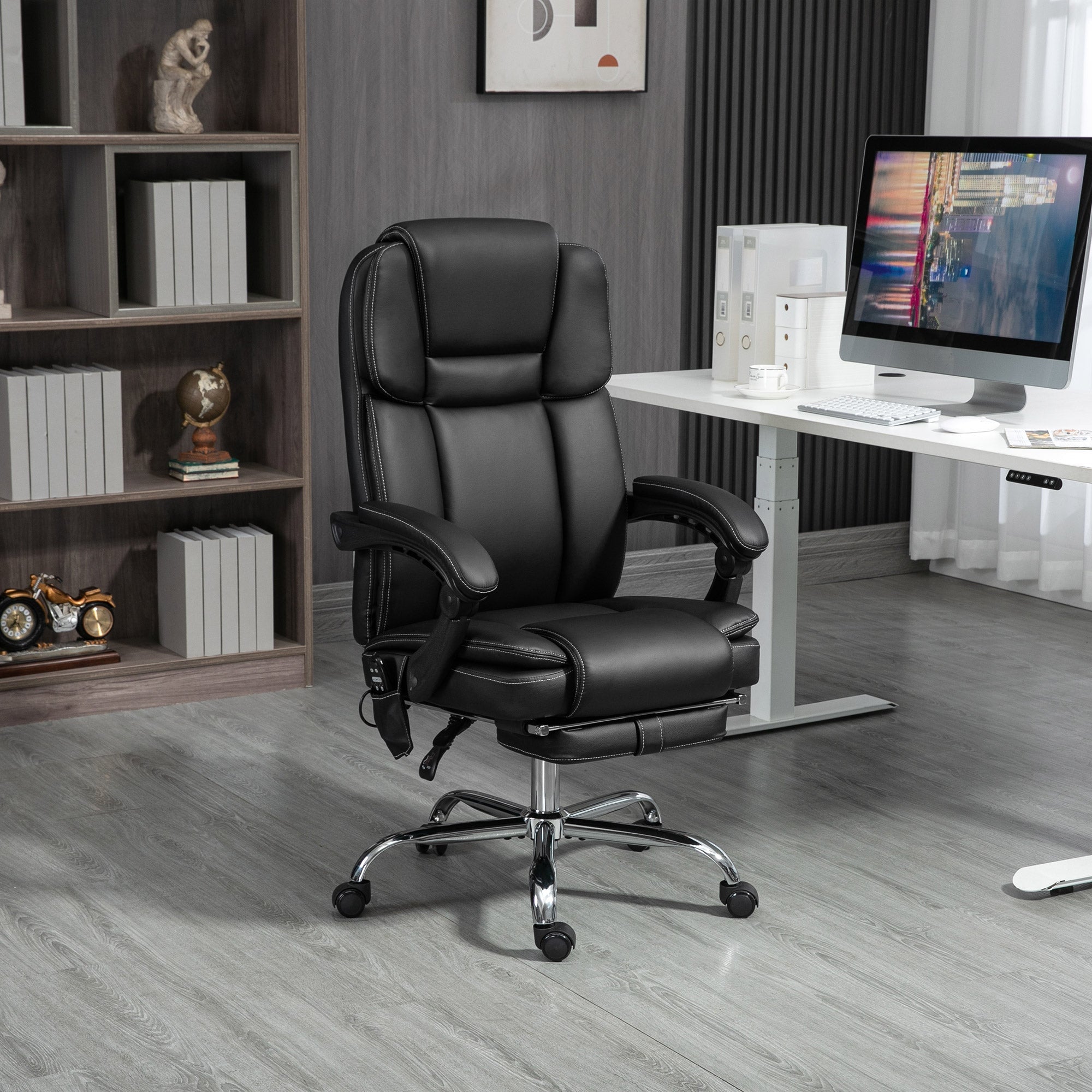 Vinsetto Massage Office Chair, PU Leather High Back Recliner