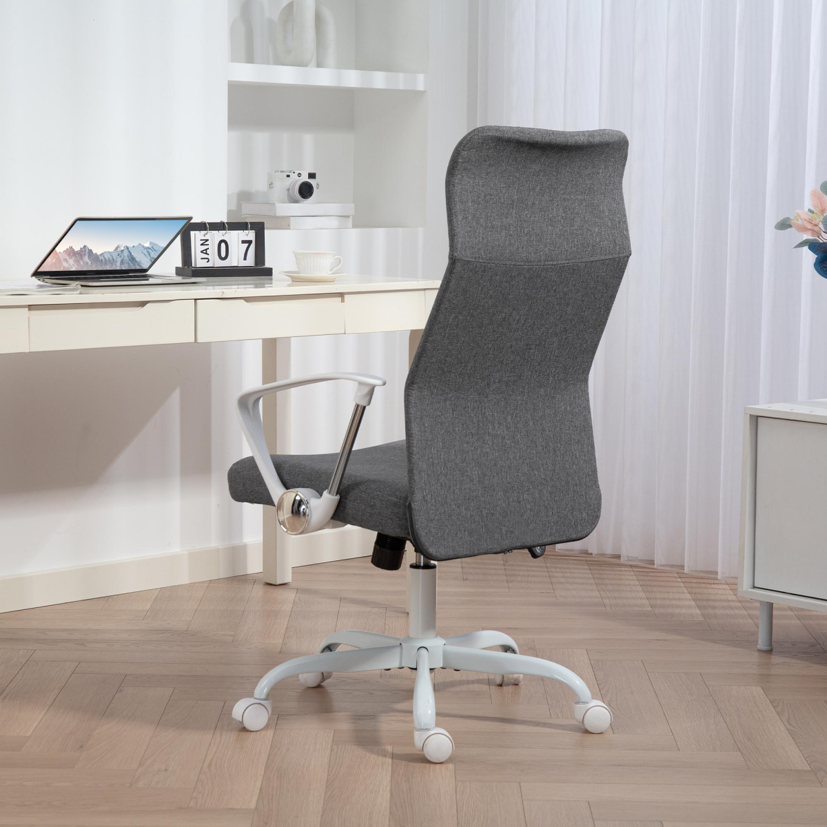 HOMCOM High Back Office Chair, Computer Desk Chair for Home
